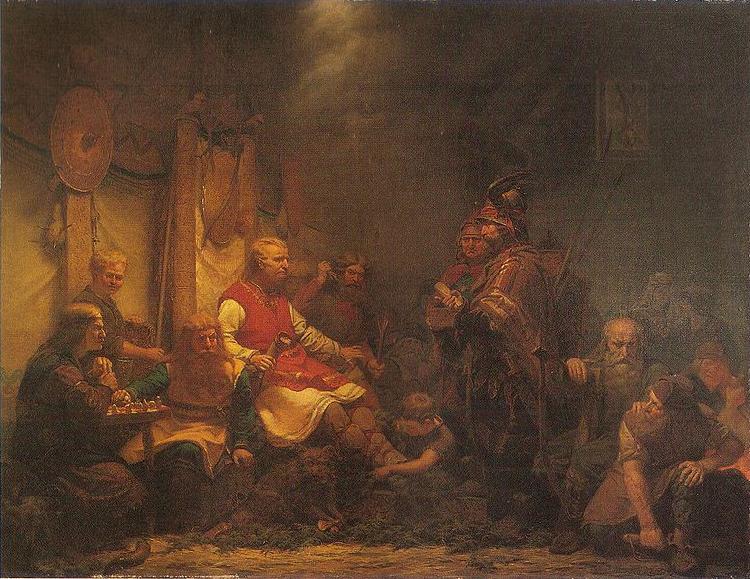 august malmstrom King Ella's messengers before Ragnar Lodbrok's sons oil painting image